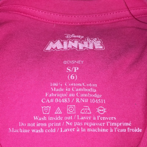 Disney Minnie Mouse Beyond Cute Girls Pink T-Shirt Size Small (6) - Picture 3 of 5